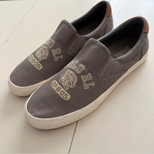 Ralph Lauren Polo Thompson Tiger Head Embroidered Slip-On Shoes Preppy Canvas